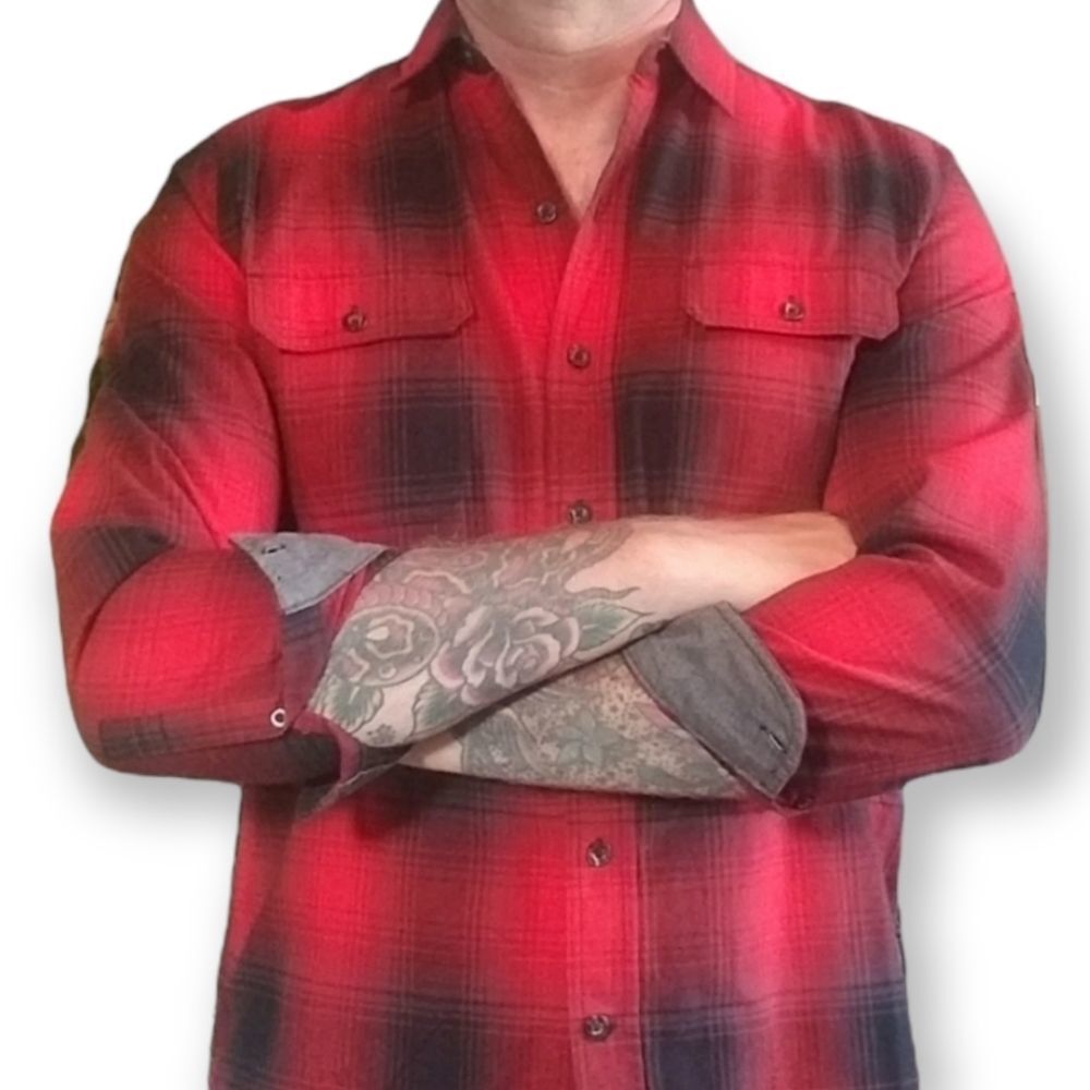 Woolrich Plaid Light Flannel Shirt sz M